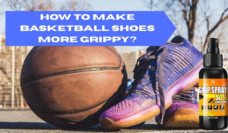 Basketball shoe toe and outsole gripping hardwood floor showing traction pattern for maximum court grip