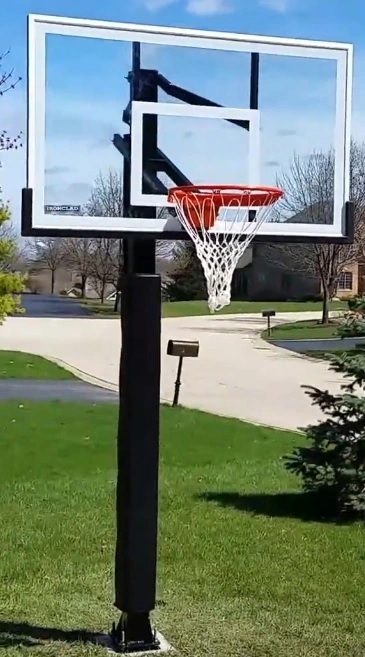 Ironclad Game Changer GC55-LG premier 60-inch in-ground basketball hoop showing heavy-duty construction and high-performance rebound.